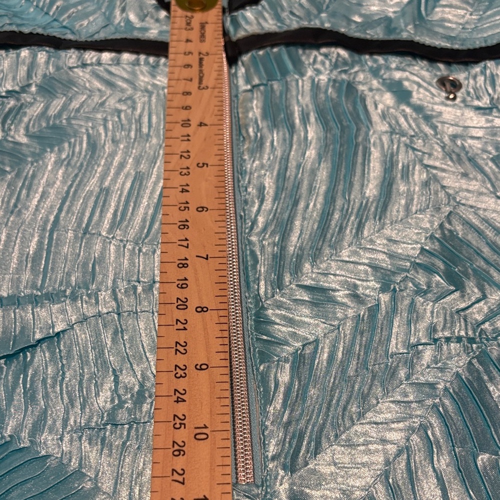 Jamie Sadock Women's  Aqua Textured Zip-Up Short Sleeve Golf Polo; Sz: M EUC - Picture 7 of 7